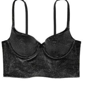 Victoria’s Secret Grey Velvet Shimmer Longline bra
